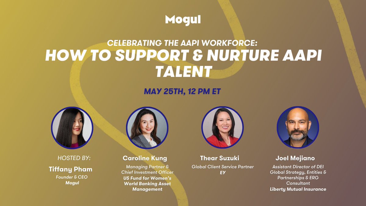 We had a prep call for next week's "Celebrating the AAPI Workforce: How to Support &amp; Nurture AAPI Talent" webinar &amp; we can share that we are all in for a treat hearing these inspiring AAPI leaders' stories and insights. Register: hubs.la/Q01QyB1-0