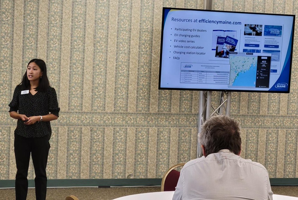 Today, Efficiency Maine’s EV Program Manager Lily McVetty discusses the future of electric vehicles in Maine at the 2023 Summit on Maine's Economy &amp; Climate Change in Augusta. For more information about Efficiency Maine EV incentives, visit loom.ly/Bgu1rpU