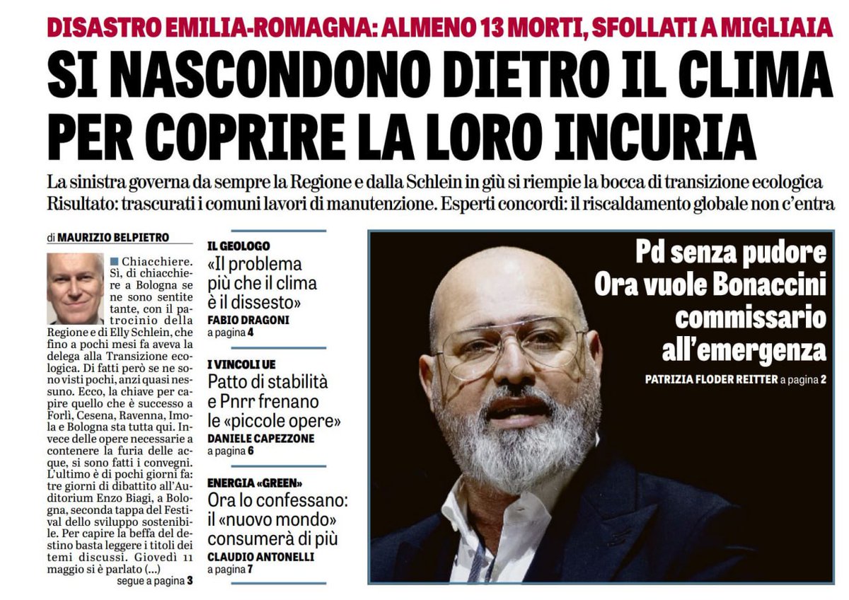 soleradioso's tweet photo. #Bonaccini commissario dell'emergenza,
visto i fatti, fa quasi ridere la richiesta del pd
#EmiliaRomagna
#alluvioneemiliaromagna 
#Bonaccinidimettiti 
#CambiamentoClimatico  #incuria https://t.co/7O9EcsHlzK