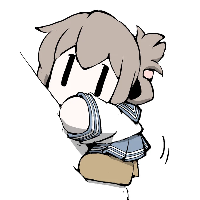 艦これラクガキ、まめ艦いなずま^^ ひっつきになって少しずつ降りていきますw