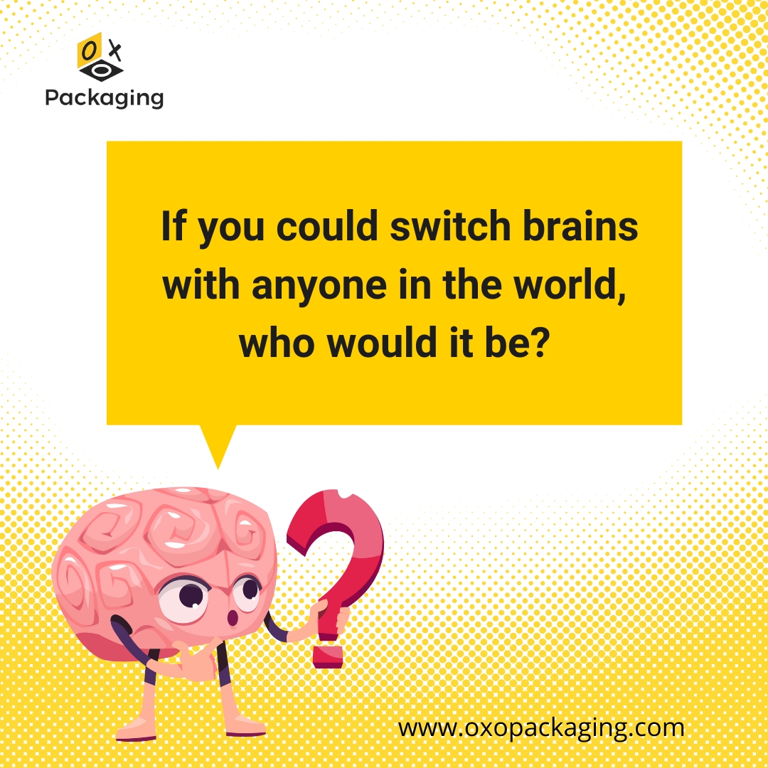 OXOpackagingusa's tweet image. 💡Imagine having the power to switch minds with anyone for a day! Who would it be? An innovator, a world leader, a genius, or someone else? Let us know in the comments! 👥 

#BrainSwitch #ThoughtfulThursdays #OXOPackaging #weekend #weekendvibes