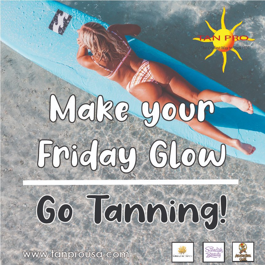 It's FriYay! Let us help you glow this weekend! Store's open until 8 pm tonight!

#tanprousa #tanpro #fridayfunday #friyay #glow #glowingskin #tan #tanning #sunkissed #sunkissedskin #summerreadyskin #ohiotan #ohiotanning #australiangold #swedishbeauty #designerskin