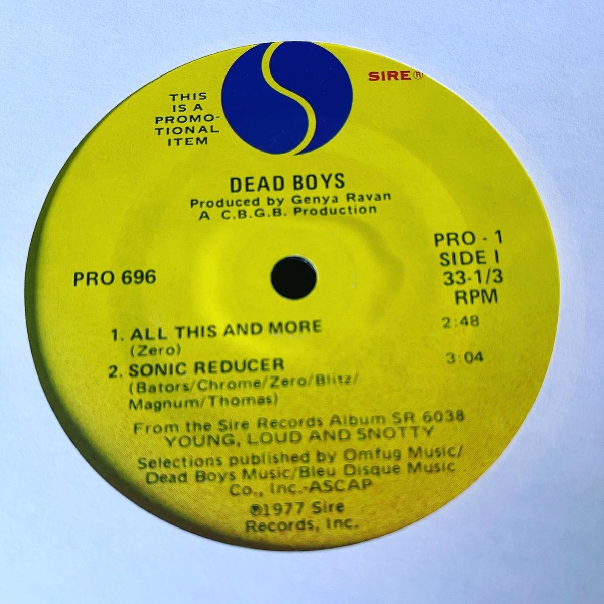 New Wave promo from Sire in ‘77 #deadboys #richardhell #thesaints #talkingheads #45rpm #vinylcollection #punkvinyl