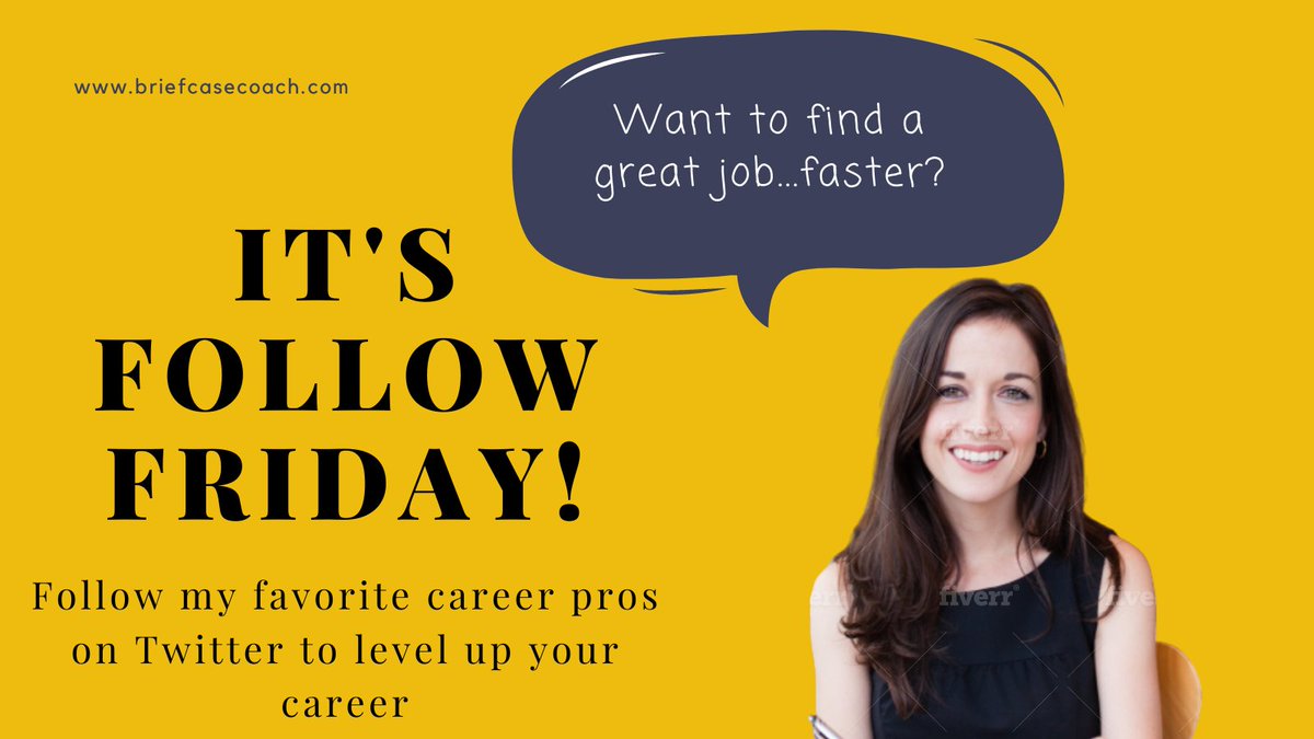 Here are some of the BEST accounts to follow if you want to level up your career:

@davidfano
@amabaie
@careersherpa
@Adrienne_Tom
@VAFrancoResumes 
@ShelleyPiedmont 
@nickcorcodilos 
@RealEvilHRLady
@knightrm
@WorkCoachCafe
@KenColeman
@UCRecruiter
@JesseTinsley

#FollowFriday