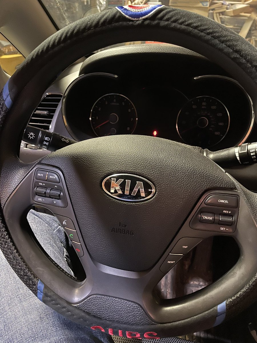 froger84's tweet photo. Guys. I got my @Cubs cover on my steering wheel today. Slowly getting my car into shape. https://t.co/hIHxQAjHoe