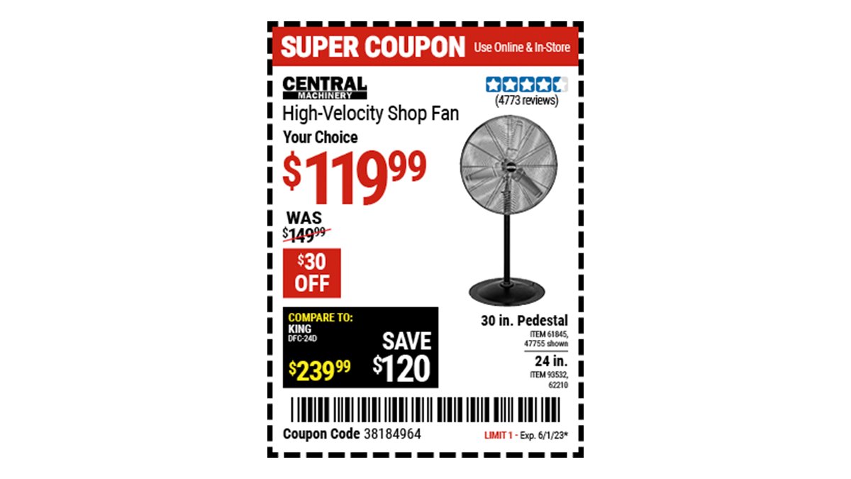 Harbor Freight on Twitter "Buy the CENTRAL MACHINERY 30 In. Pedestal