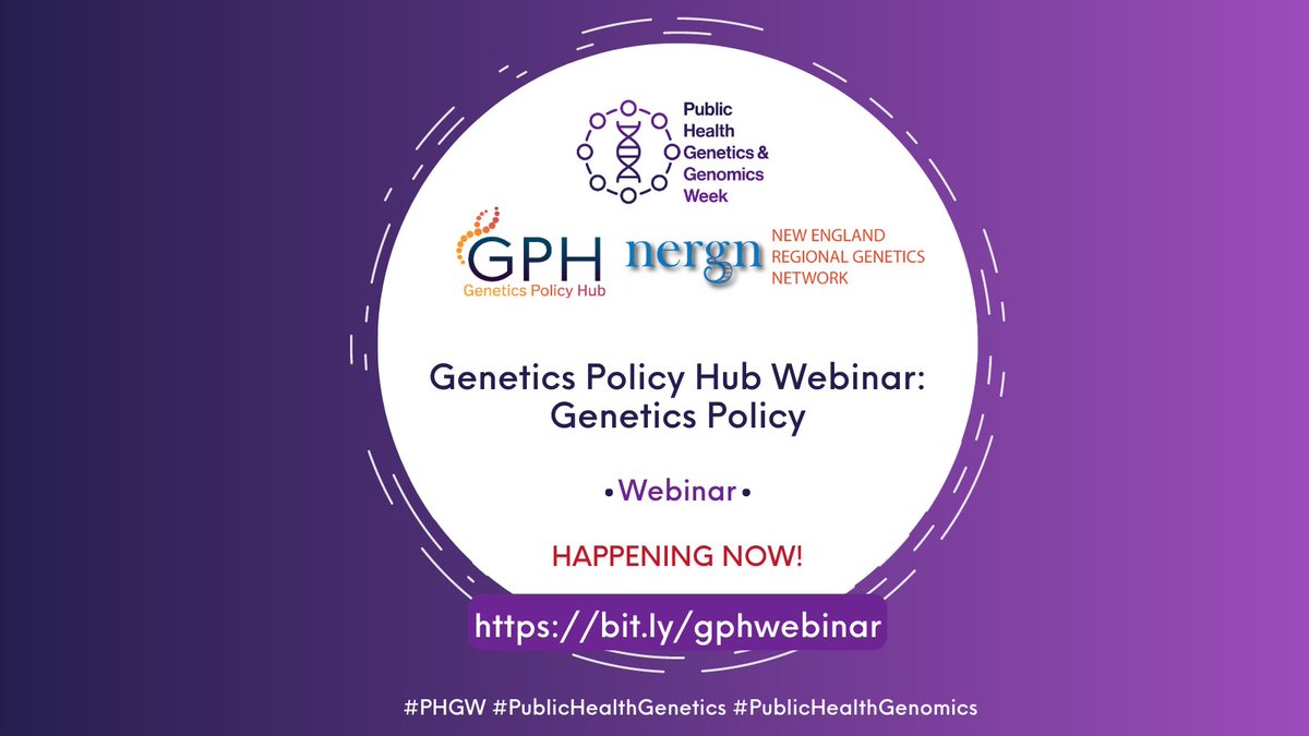 NCCRCG's tweet photo. HAPPENING NOW (2 PM ET)- The next webinar in our @GeneticsPolicy Hub Webinar Series about policies in #GeneticsPrivacy, in celebration of #PublicHealthGenetics and Genomics Week https://t.co/eitypp33vg #PHGW #PublicHealthGenomics https://t.co/hAWTB1mLtq