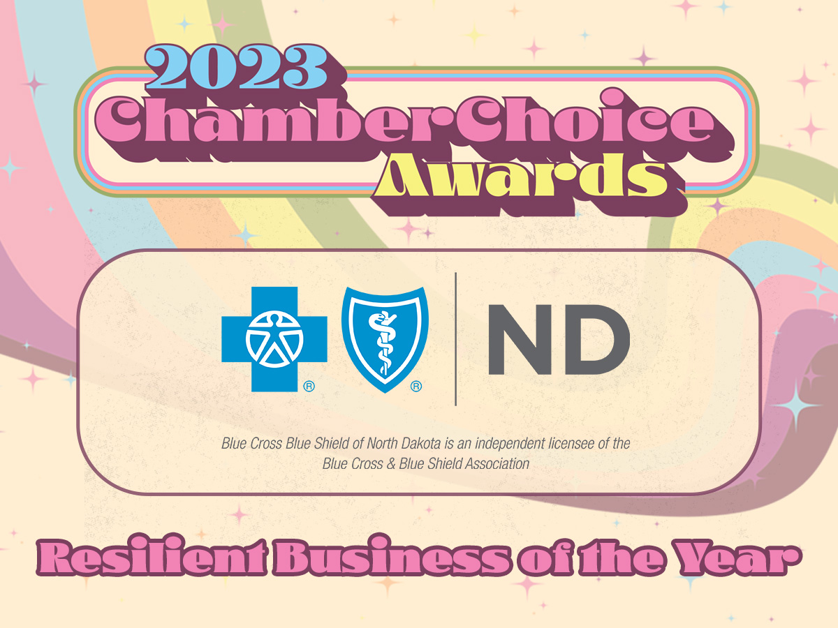 Our 2023 #ChamberChoice Resilient Business of the Year is <a href="/BCBSND/">Blue Cross Blue Shield of North Dakota</a>! Way to go! 👏