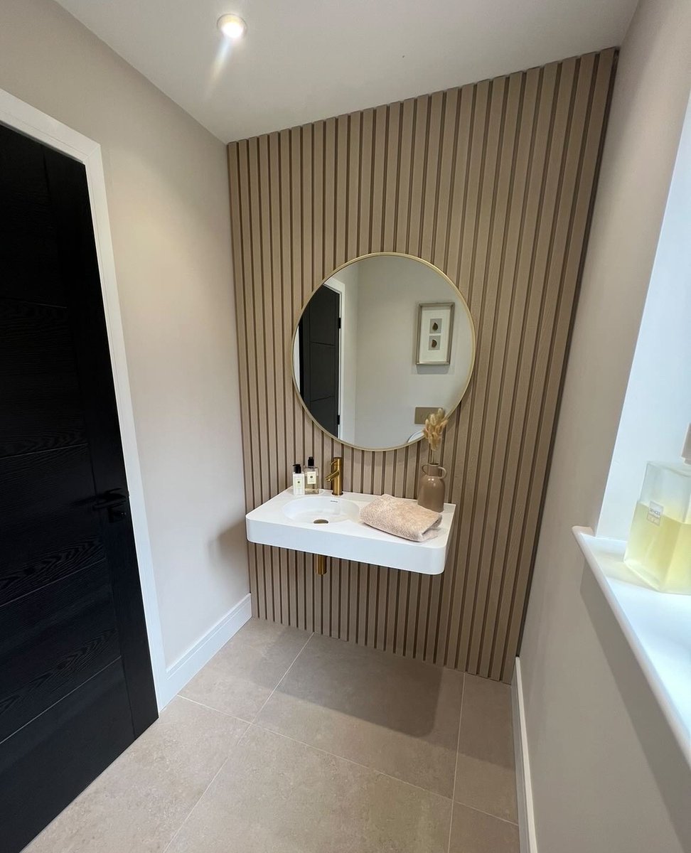 Embrace style in your small downstairs bathroom with our waterproof Slat Wall panelling! 

Say goodbye to water damage and re-grouting and hello to a stunning, hassle-free space💧✨