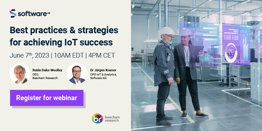 RT SoftwareAG "Don't miss our upcoming webinar on June 7th, where you'll gain unique insights into #IoT challenges and opportunities. Discover the latest approaches and strategies linked to IoT project success and learn what you need from an IoT solu… "