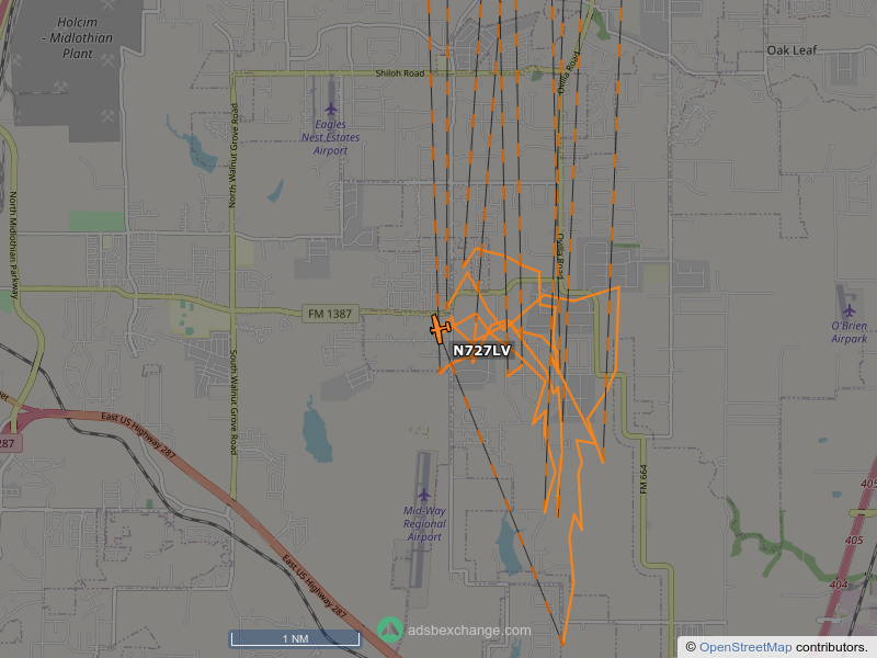 N727LV, a Van''s RV-7, is circling over Dallas at 3275 feet, speed 92 MPH, 0.4 miles from Eagle Advantage School globe.adsbexchange.com/?icao=a9be9b&z…