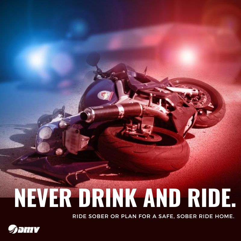 Drinking and driving don't mix. Plan for a sober ride. #MotorcycleSafetyAwarenessMonth.