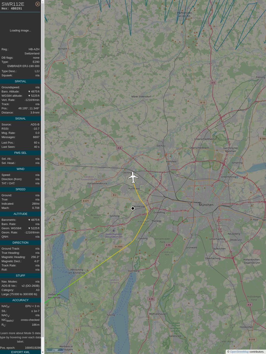 ICAO: 4B0291
Flt: SWR112E #SwissInternationalAirLines
First seen: 2023/05/19 19:58:59
Min Alt: 4850 ft MSL
Min Dist: 2.58 nm

#planefence #adsb - docker:kx1t/planefence
globe.adsbexchange.com/?icao=4b0291