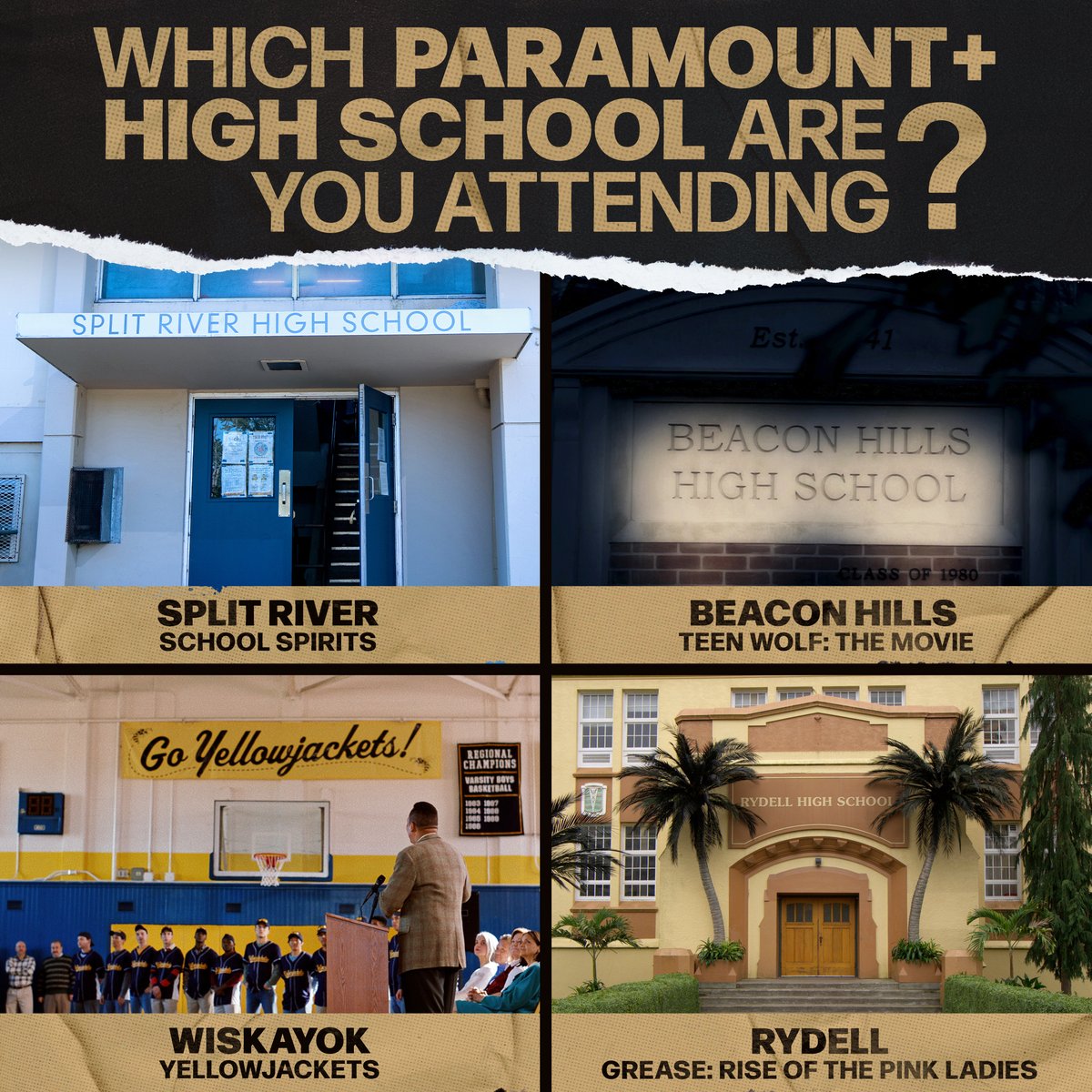 Paramount+ on Twitter "Drop a 👻 for Split River 🐺 for Beacon Hills 🐝