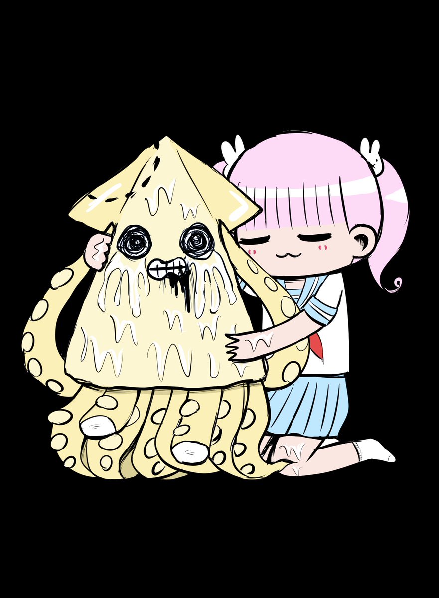 「お母さんがイカになっちゃった」|自我野メみ🍙🍤のイラスト