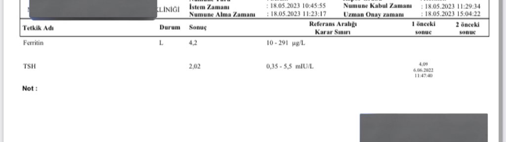 Ferritin’e 4 diyor 😳