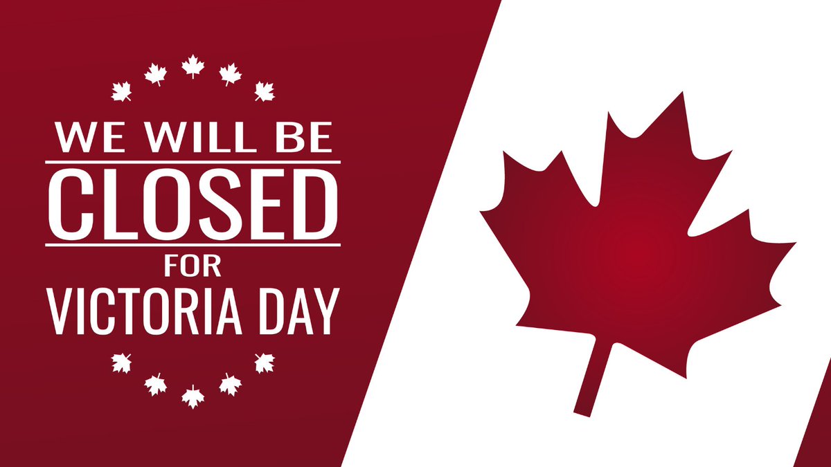 Happy long weekend! Please note that our Canadian locations will be closed on Monday, May 22nd for the holiday. We will resume our regular business hours on Tuesday, May 23rd.  #longweekend #greatpeopledeliveringWOW