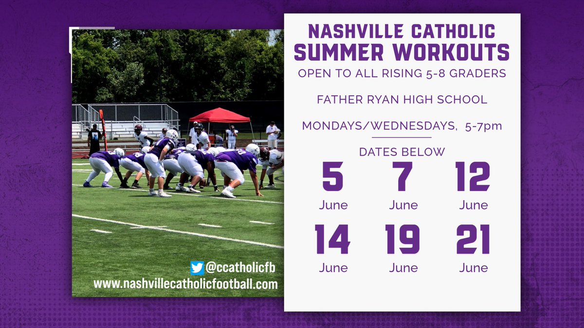 Father Ryan Football (@frhs_football) on Twitter photo June is just around the corner…and with it comes summer workouts! A great way to hit the ground running! Can’t wait to see all the middle schoolers out there!
<a href="/coachbrector/">Brian Rector</a> <a href="/ccatholicfb/">Nashville Catholic Football</a> <a href="/fatherryan/">Father Ryan High School</a> June is just around the corner…and with it comes summer workouts! A great way to hit the ground running! Can’t wait to see all the middle schoolers out there!
<a href="/coachbrector/">Brian Rector</a> <a href="/ccatholicfb/">Nashville Catholic Football</a> <a href="/fatherryan/">Father Ryan High School</a>