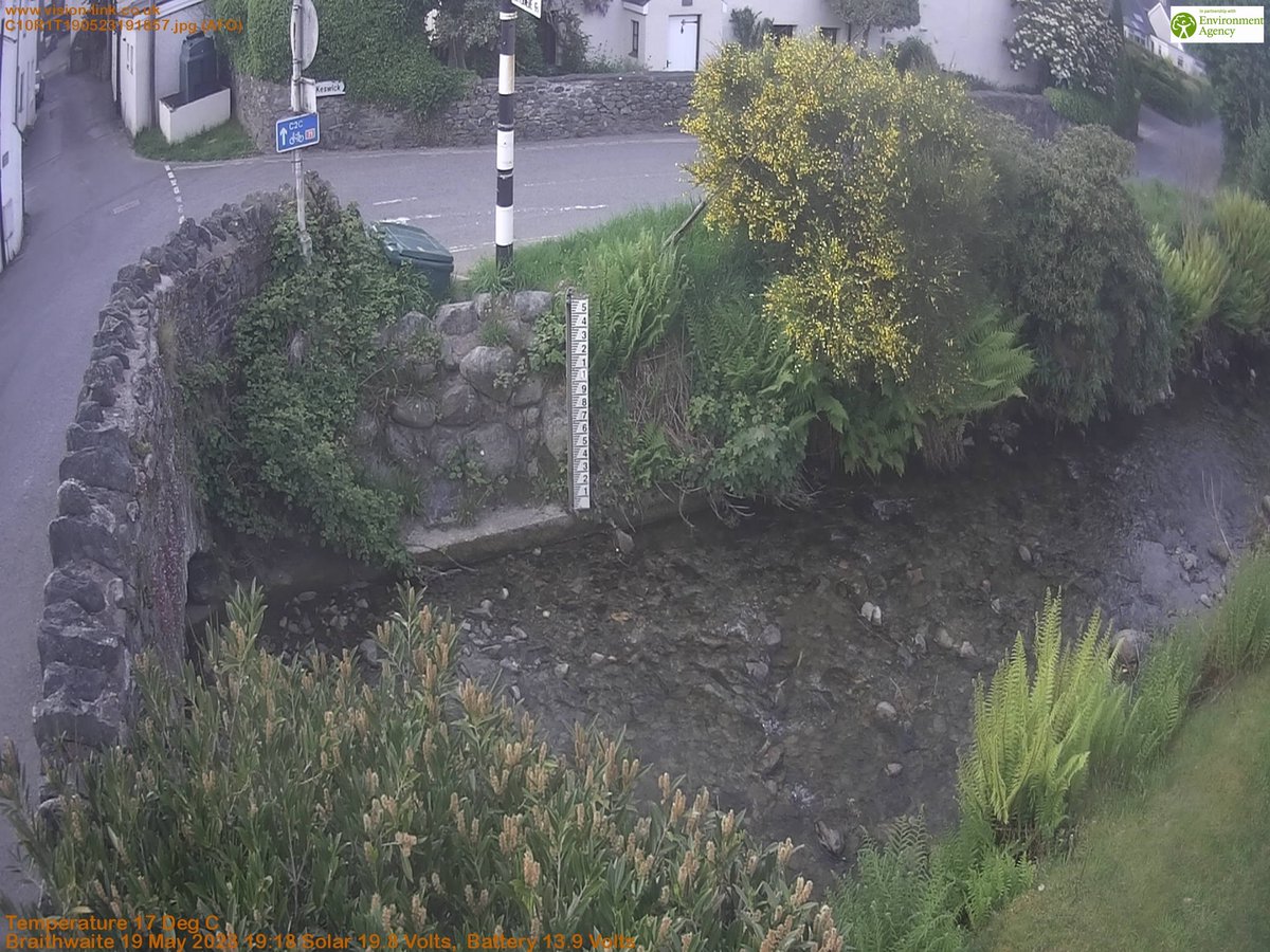 Monitoring the local river levels in Braithwaite for the flood group on 19 May 2023 19:18