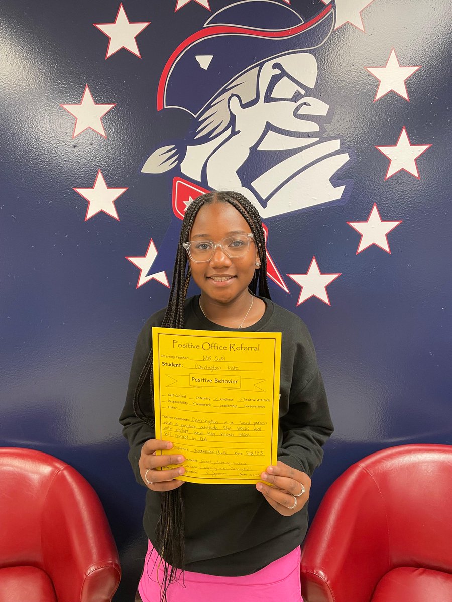 Great job to some of our graders for being recognized for positive office referrals!