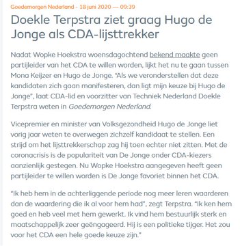 CoffeePatch's tweet photo. @PieterOmtzigt Lobbyist Doekle Terpstra had het snel voor elkaar bij partijgenoot Hugo de Jonge. https://t.co/tKPcnIelp4
