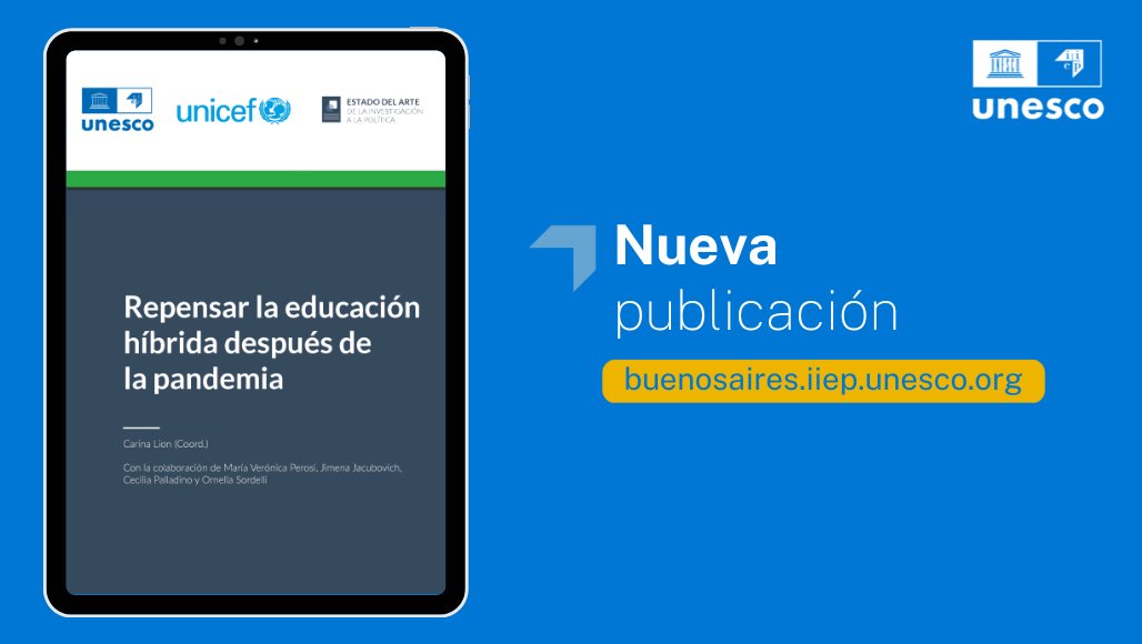 ¿Cuáles son las últimas tendencias sobre la educación híbrida? 💻 Junto a @uniceflac, desde el @IIPEUNESCO_BA publicamos un documento elaborado por @carinalion que aborda los principales debates y consensos en la región ➡️ bit.ly/42SssYP