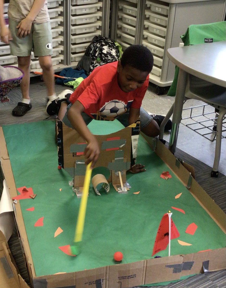 MrPiontkowski's tweet photo. Game on!  Troy Union's mini golf, makers challenge is underway. #TroyUnion #troyschools #troyunionmakers #thefutureofthepga https://t.co/NBAub8h4It