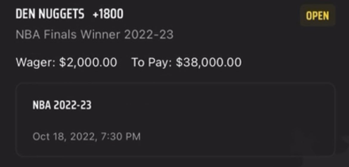 🚨 #NBAPlayoffs Giveaway 🚨

If the Denver Nuggets win the #NBA Championship we win $38,000! If they do we are going to give away $300 to 5 followers who enter our giveaway 🤝

To enter: 
•Like
•Retweet
•Follow <a href="/SA247LLC/">Sports Analytics 24/7</a> <a href="/LeGates23/">Keep Shooting</a> 
•Comment done