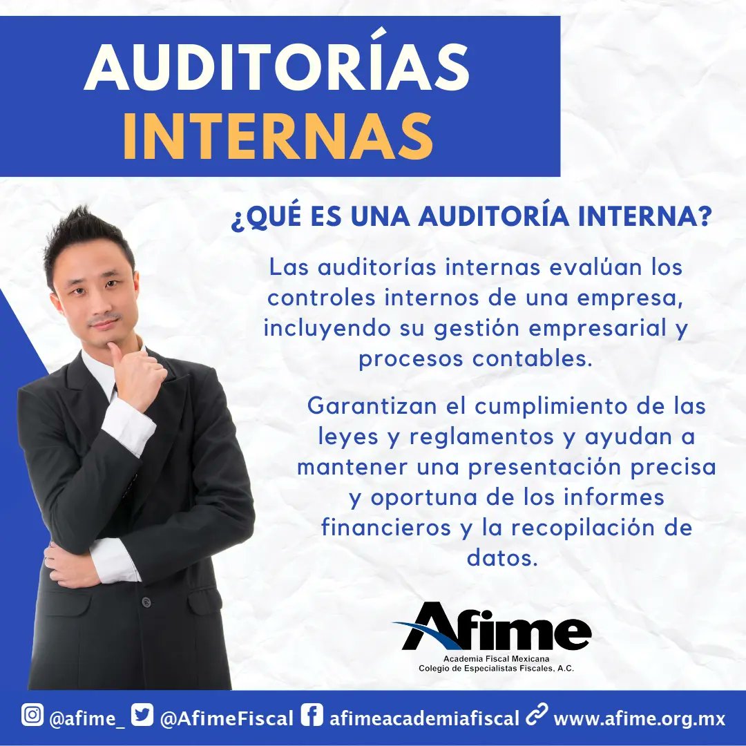 AfimeFiscal's tweet photo. Recuerda que AFIME esta para ayudarte en cualquier tema.
Conoce más de las Auditorías Internas.
#afime #afimeconvoca #contabilidadyfinanzas #satmexico #auditoriainterna https://t.co/n5qpVh6tcN