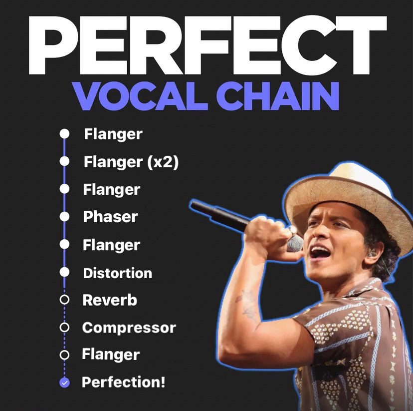 I’ve been getting a lot of questions about vocal chains recently so I figured I’d share the one I used in the studio for Bruno Mar. I’ll be taking questions below
