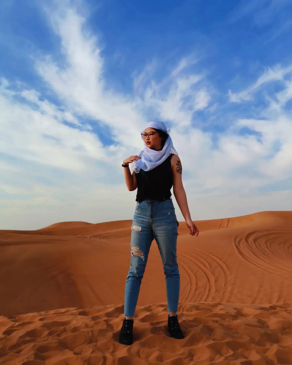 NARFF9's tweet photo. Just Narf romaing in her desert and petting her camel 🐪
#Dubai #RedSandDesert https://t.co/jO5zDQ6ig8