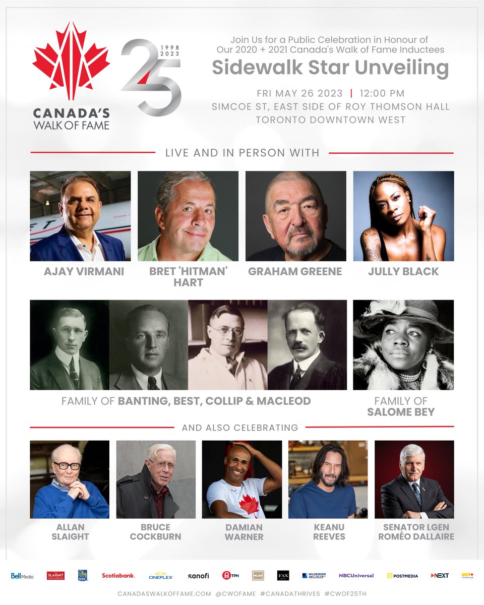 Toronto-area folks are welcome to join @CWOFame next Friday to see the unveiling of some iconic Canadians' stars! Participez au dévoilement des étoiles !