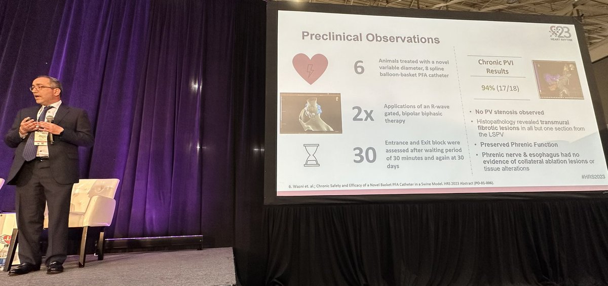 Thank you @omwazni for revealing Abbott’s 2nd gen PFA technology at #HRS2023. Great presentation and discussion. Apposition, real time contact, treat/rotate/treat. Balloon helps with energy direction to tissue. Looking forward to the clinical use. #HRS23 #abbottproud