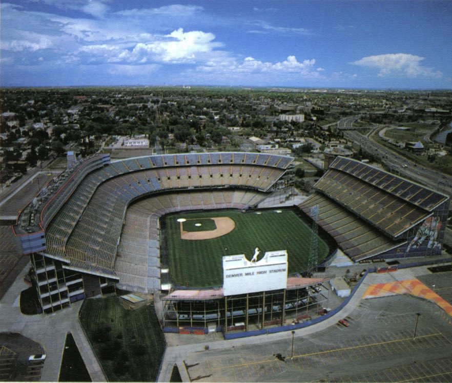 MLB Cathedrals on X: 'The massive left field grandstand at Mile High Stadium  (#Rockies home, 1993-94) was lifted and moved 145 feet using 163 water  bearings and a thin sheet of water.