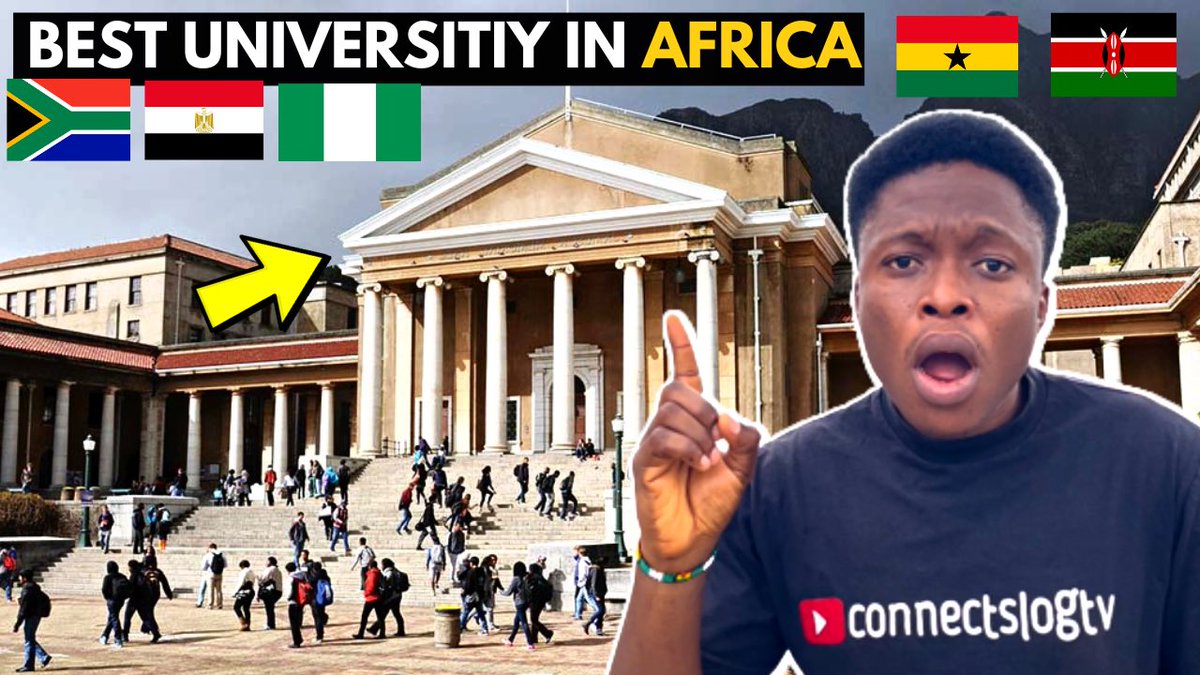 ConnectsLog_tv's tweet photo. Top 20 Universities in Africa Video Link https://t.co/J9MVk9Ke6t #africanuniversities #uctsouthafrica #connectslogtv https://t.co/v2aPiEjD7M