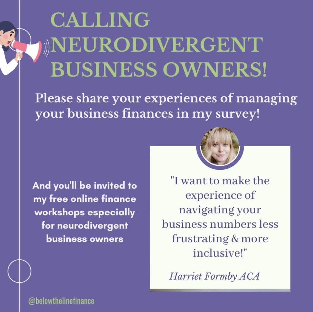 HarrietFormby's tweet photo. Let’s make finance feel better for #neurodivergent #businessowners! ⬇️
https://t.co/JM2UQRX3Kb https://t.co/E7UAGU8TcA