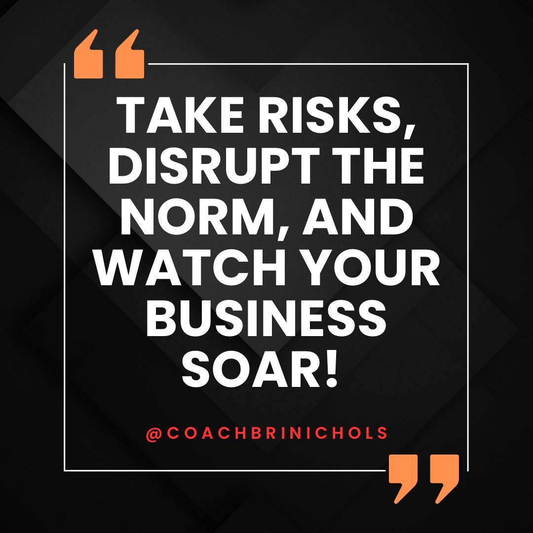 Take risks, disrupt the norm, and watch your business soar! 💥 #InnovationIsKey
