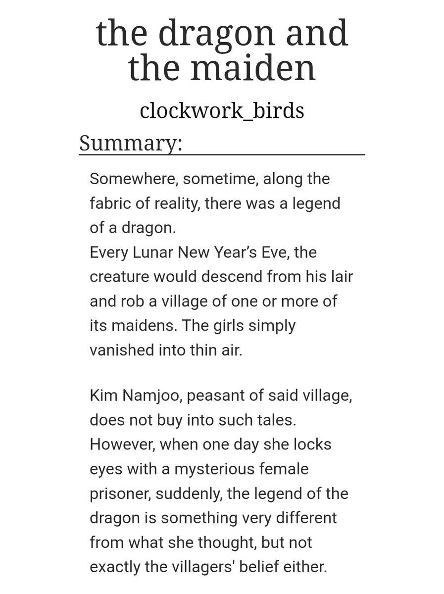 clockwork_birds's tweet photo. 🔥 the dragon and the maiden

🗡️ yoonji/namjoo (or NamGi, but genderbent)

🐉 fantasy
🐉 dragon shifter Yoonji
🐉 peasant Namjoo 
🐉 sisterhood

https://t.co/aIbaNiF6ZV

For the @yoonjifest 2023 https://t.co/haE9izOhjG