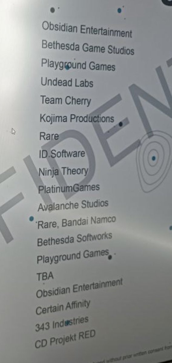 Studios name list leaked for 2023 Xbox Showcase ?