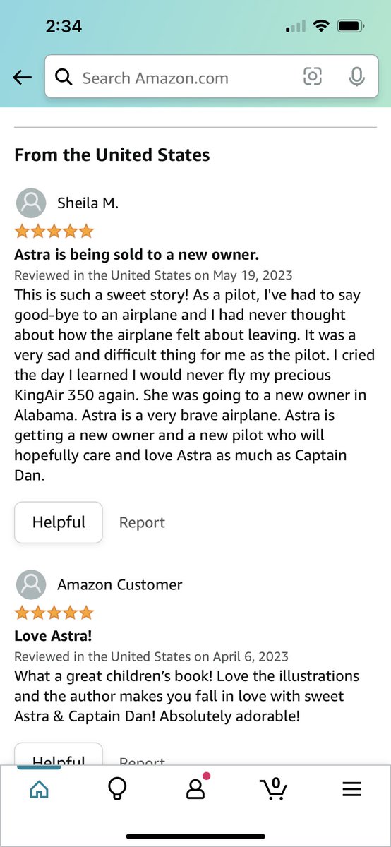 Another Five Star Review for Astra The Lonely Airplane from a female pilot! ❤️✈️ #fivestarreview #fivestarread #childrensbooks #pilots #airplanes #aviation #astrathelonelyairplane #corporatejet #summerreading #aviation #gulfstreamjet #K3 #picturebooks @brandypublish