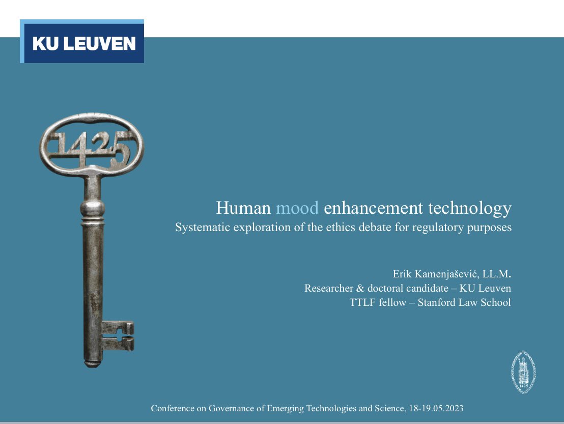 Erik Kamenjasevic (@e_kamenjasevic) on Twitter photo Had wonderful two days at the <a href="/ASULawCLSI/">ASU Center for Law, Science and Innovation</a> Conference on Governance of Emerging Technologies and Science. I presented a part of my PhD research dealing with the ethics of mood #enhancement technologies. Had wonderful two days at the <a href="/ASULawCLSI/">ASU Center for Law, Science and Innovation</a> Conference on Governance of Emerging Technologies and Science. I presented a part of my PhD research dealing with the ethics of mood #enhancement technologies.