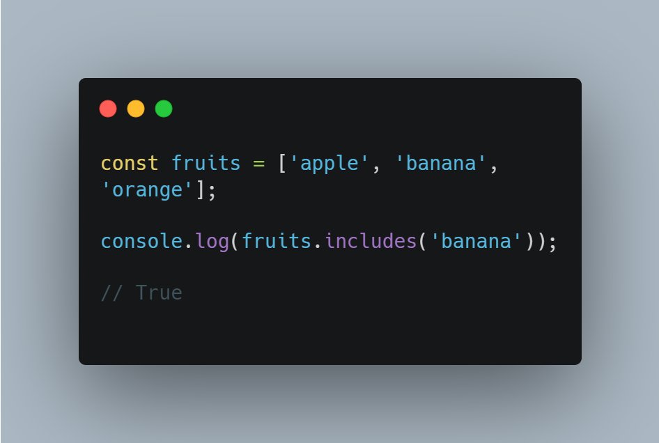 saeedhalabi_'s tweet image. 🔍 Want to check if an array contains a specific value? Use the Array.includes() method! It returns true if the value is found, and false otherwise. It's a neat alternative to indexOf().
#JavaScriptTips #webdevelopment