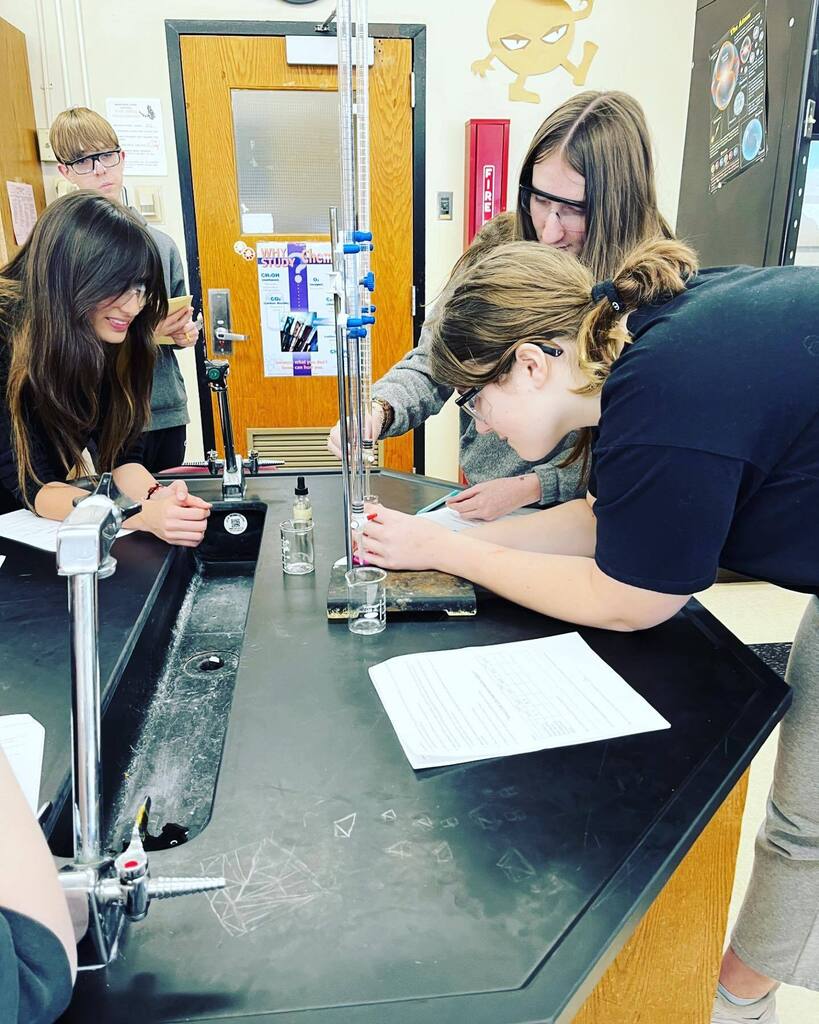 Ms. Stuart's Chemistry honors classes experimenting with acid-base titrations. #wearewantagh #wantaghscience @paulguzzone44 @winansC_A @wantaghschools