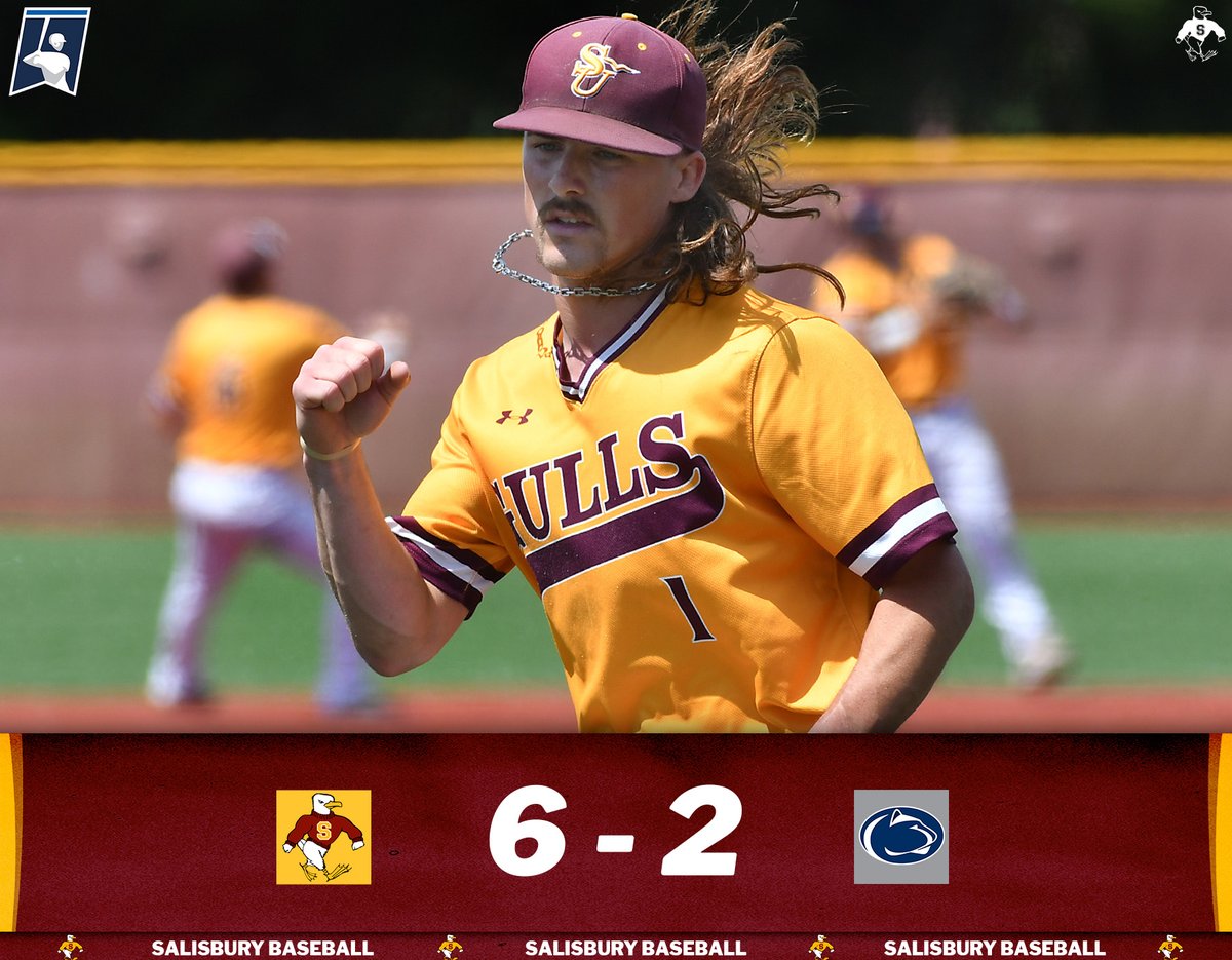 BSB: Playoff Jimmy strikes again! Adkins' seventh career complete game lifts No. 2 <a href="/SalisburyBB/">Salisbury Baseball</a> to a 6-2 win over Penn State Harrisburg in Game 1 of the NCAA Regionals.

#GoGulls | #d3baseball