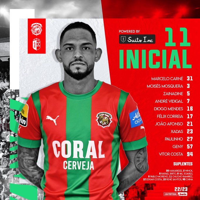 📋 11 INITIAL 🦁 Schauen Sie sich unser Team an, das in #LigaPortugal gegen den ...