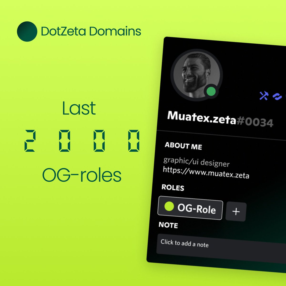 Last 2000 OG Roles! 🟢

Extending the OG roles to just 2000 more folks. 

Join Zealy, perform tasks &amp; get eligible to claim the OG role on Discord. 

🔗 zealy.io/c/dotzeta/ques…

We're overwhelmed by the response. 

Thank you for the support. 🙏
