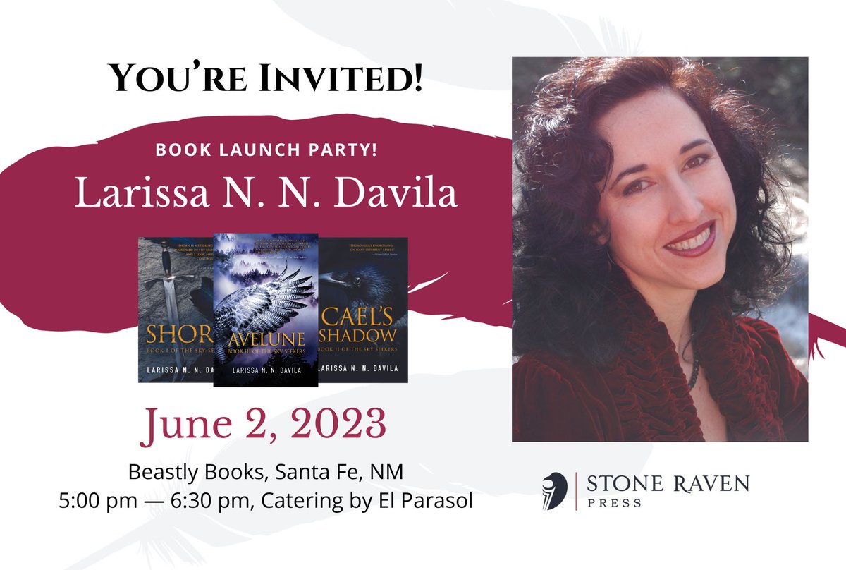 Join us in Santa Fe on JUNE 2 to celebrate the release of epic fantasy AVELUNE by Larissa NN Davila! #booklaunch #bookrelease #indiepress #stoneravenpress #theskyseekers #santafe
@SantaFeNMTrue @beastlybooks418 @LarissaNiec