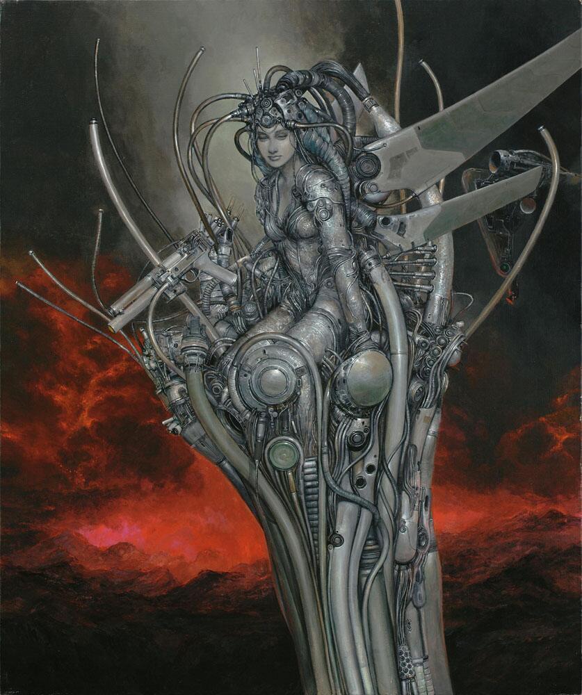 HPL_JDeLaughter's tweet image. 💀Artificial Intelligence made deep space flight possible! So what, if AI made a few invasive changes in its human hosts; well worth the transmutation  🎨Art: Naoyuki Katoh💀#HRGiger #ArtificialIntelligence #Biomechanical #Borg #Scifi