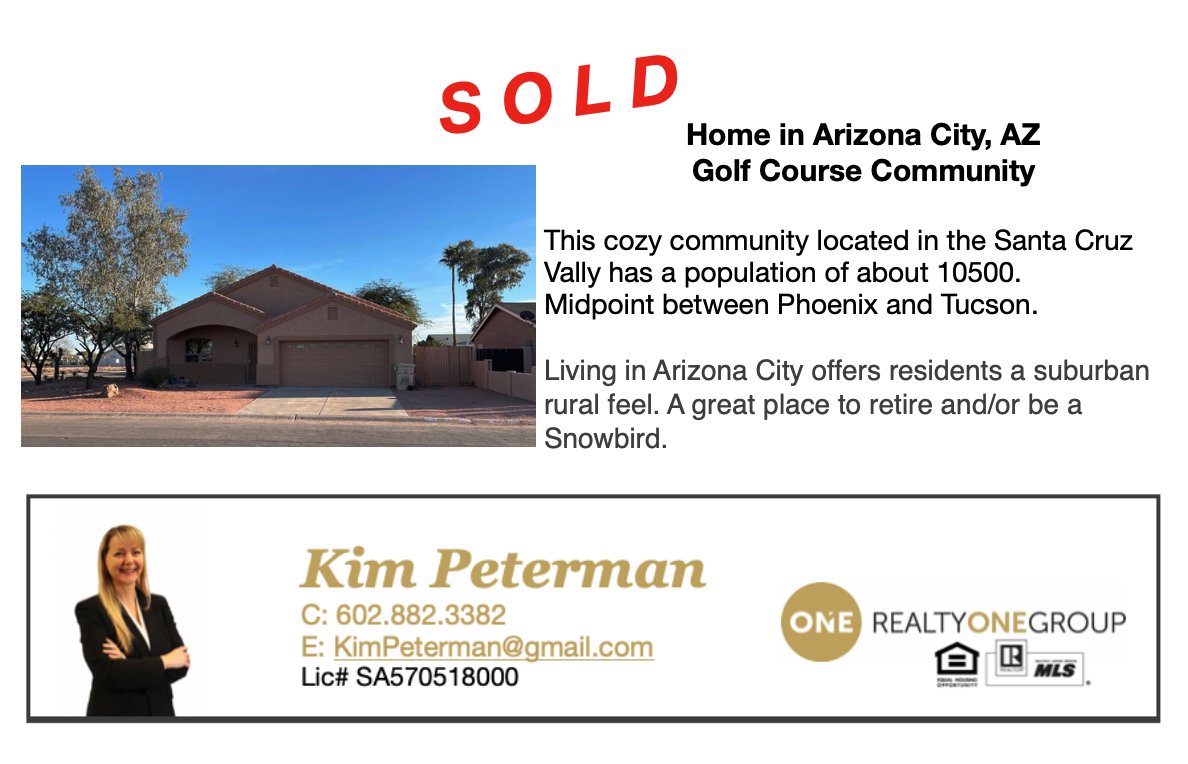 Best Places to Live in Arizona City, Arizona

Arizona City:  population 15,400 
County: Pinal County
Cost of Living: -9.4% lower
Elevation: 1107 ft above sea level

#sellland #realestate #realtorlife #arizonarealestate #newconstructionhomes #realtyonegroup