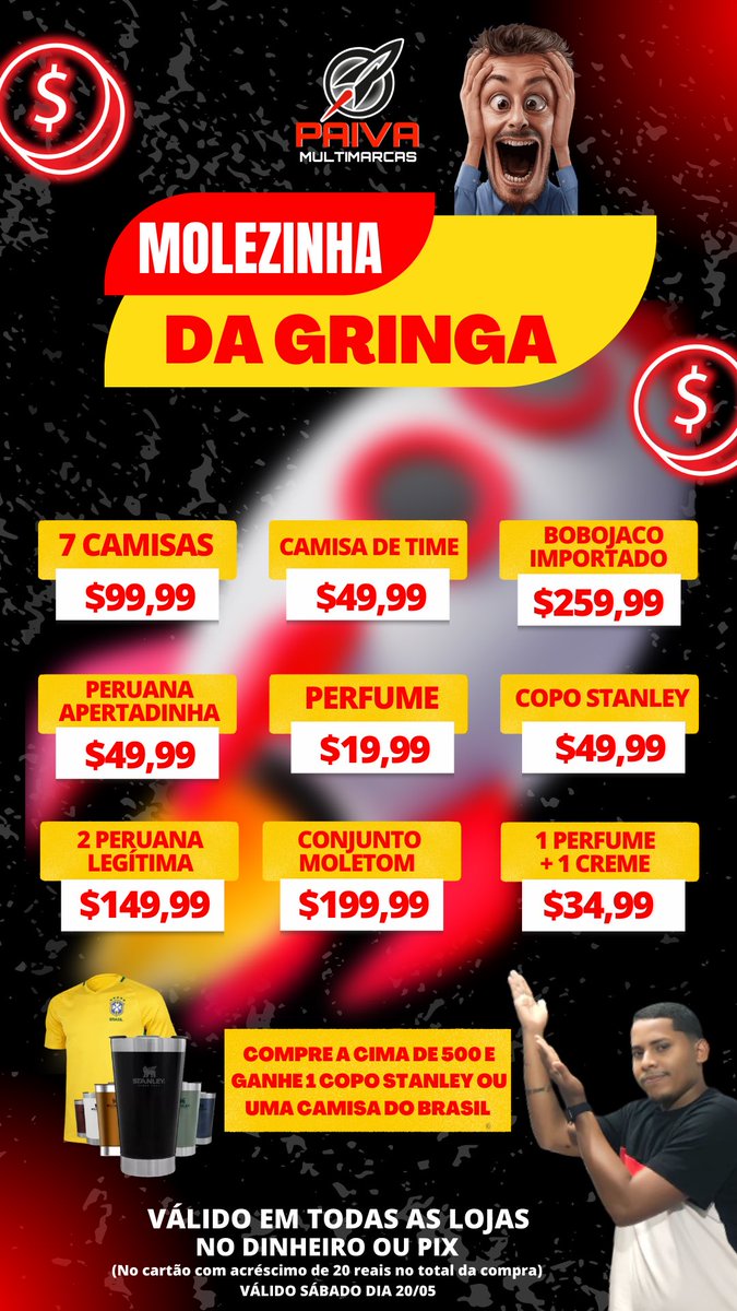 PAIVAMULTIMARC1's tweet photo. Disponível nesse sabadão 😱😱

Data 20/05, promoções jamais vistas na região 😍

#vempragringa https://t.co/rgNoBCFyiX